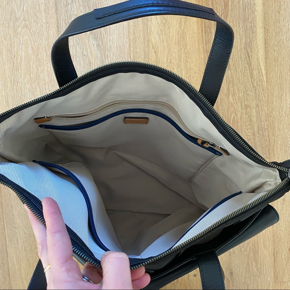 Tumi Santa Monica Whitfield Helmet Leather Nylon Tote Messenger Carry Bag - Picture 6 of 12